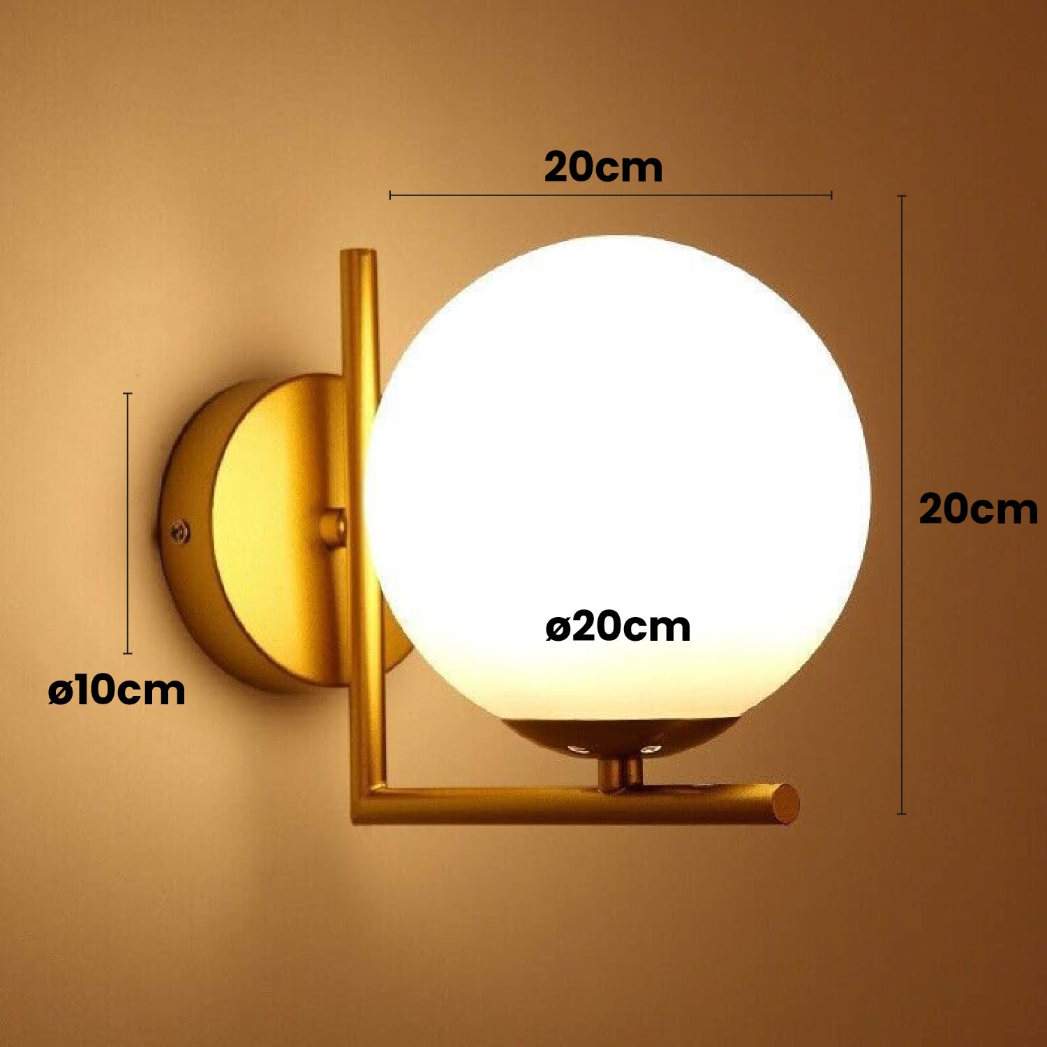 Orb – Applique Design a Sfera in Vetro con Struttura in Metallo