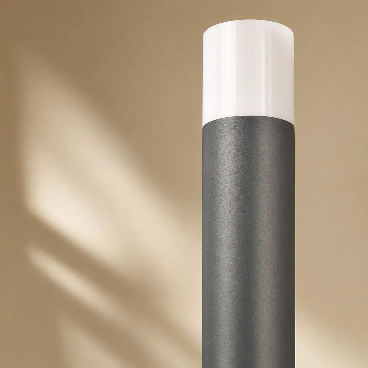 Lampada da Giardino Design Cilindrica in Alluminio Grigio Scuro