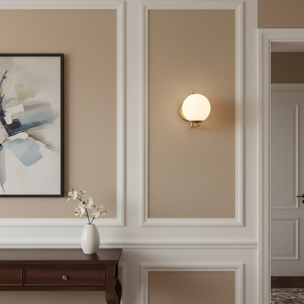 Orb – Applique Design a Sfera in Vetro con Struttura in Metallo