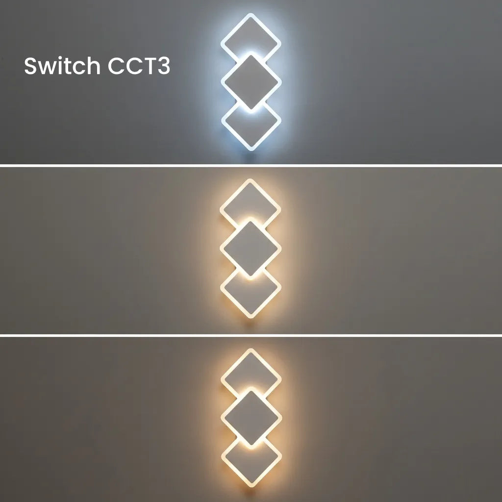 Trisquare – Applique LED a 3 Rombi con CCT Switch
