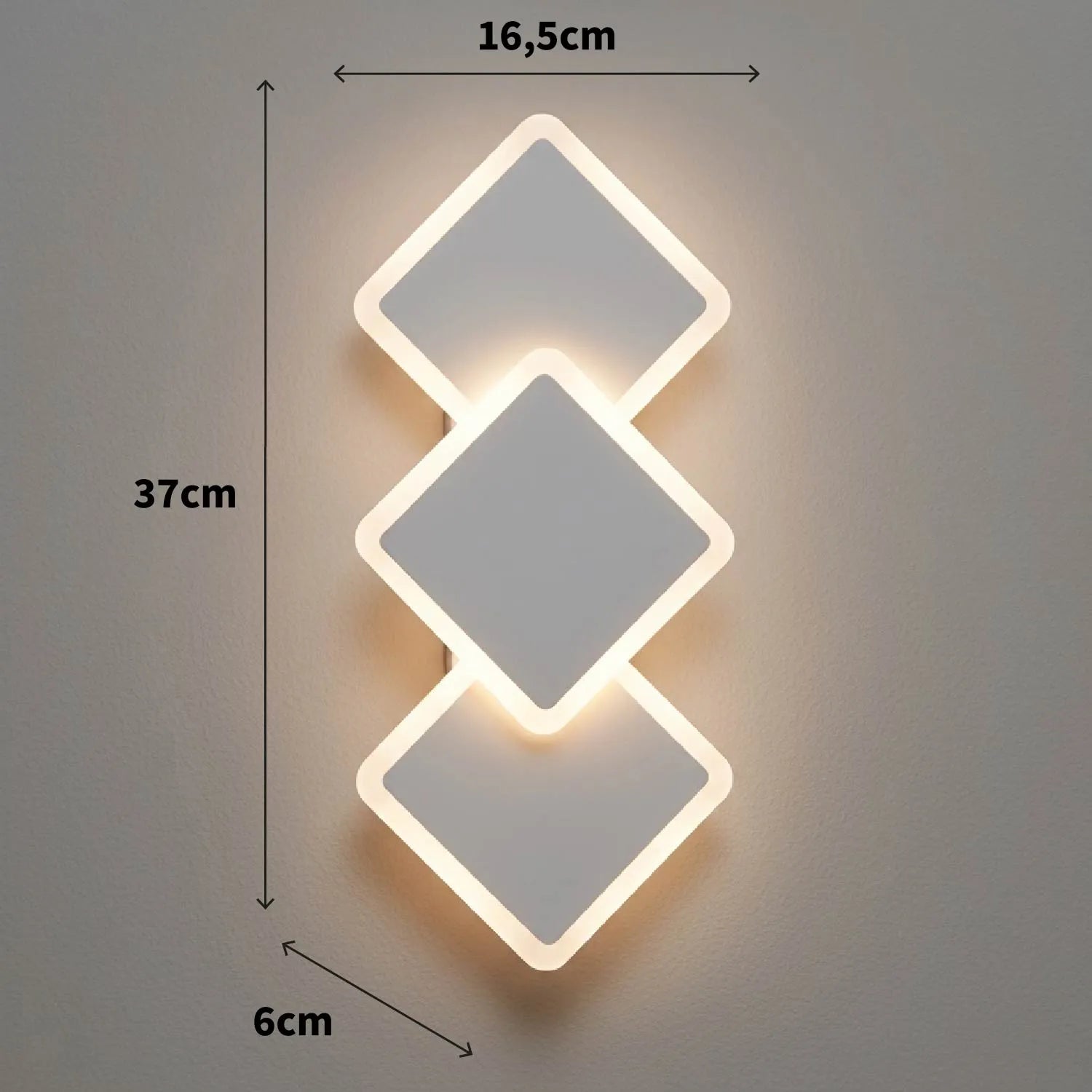 Trisquare – Applique LED a 3 Rombi con CCT Switch