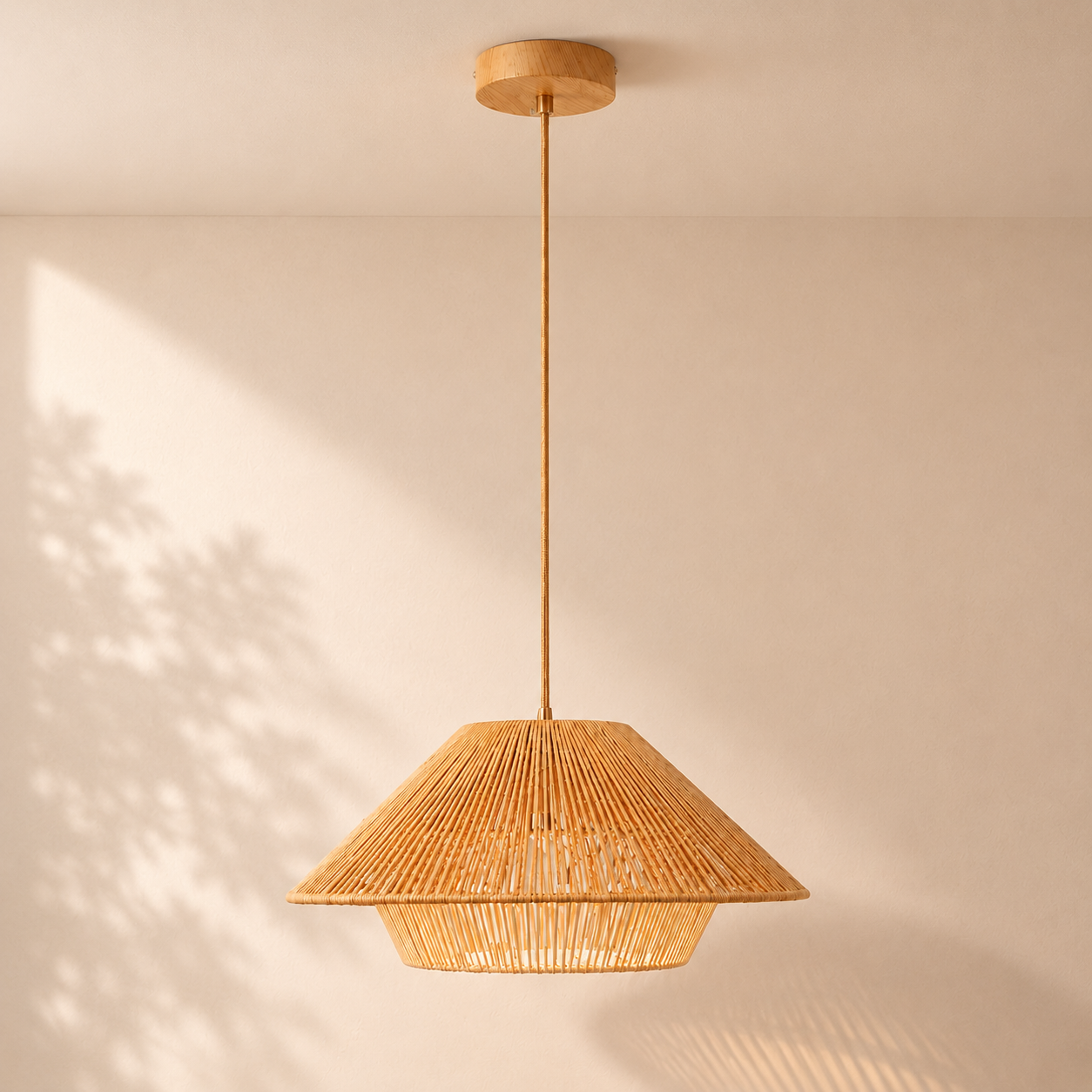 Akari – Lampada a Sospensione Design Japandi in Corda Naturale