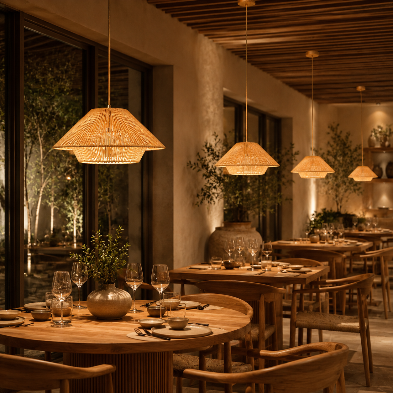 Akari – Lampada a Sospensione Design Japandi in Corda Naturale