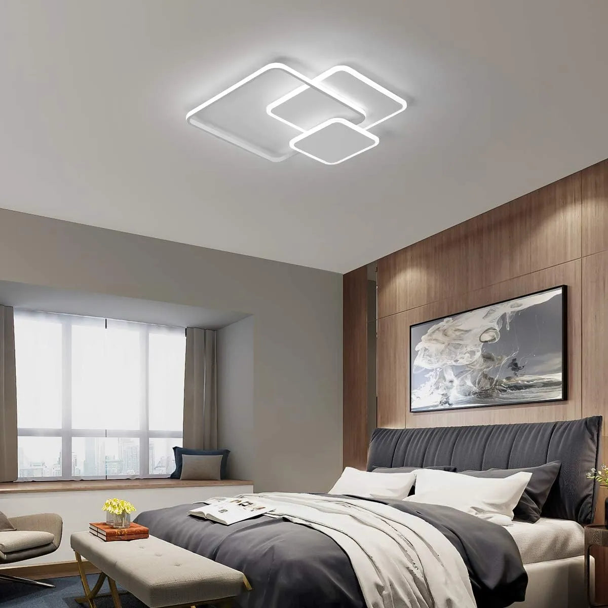 Modula 3 – Plafoniera LED Geometrica con CCT e Funzione Memoria