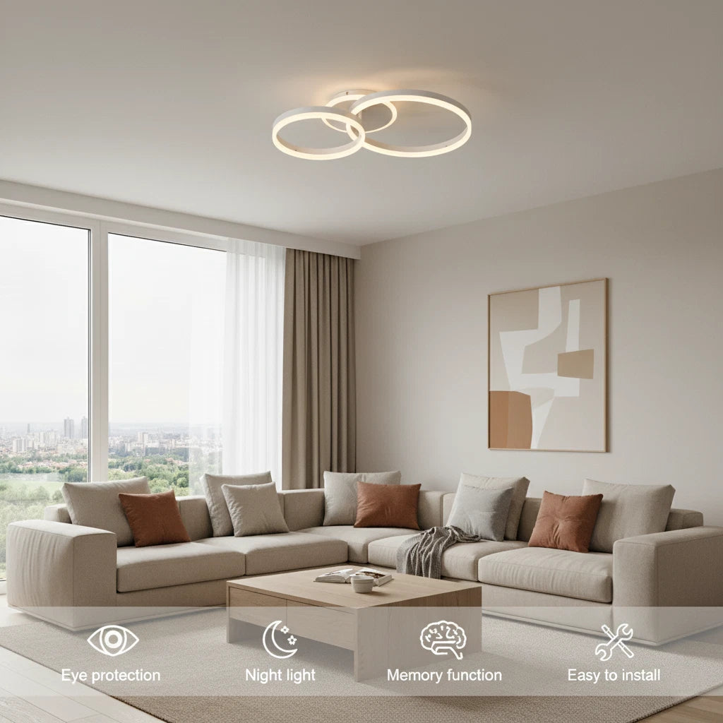 Loop 3 – Plafoniera LED a Tre Cerchi con CCT Switch