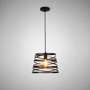 Coil – Lampada a Sospensione Design Spiral in Metallo Nero