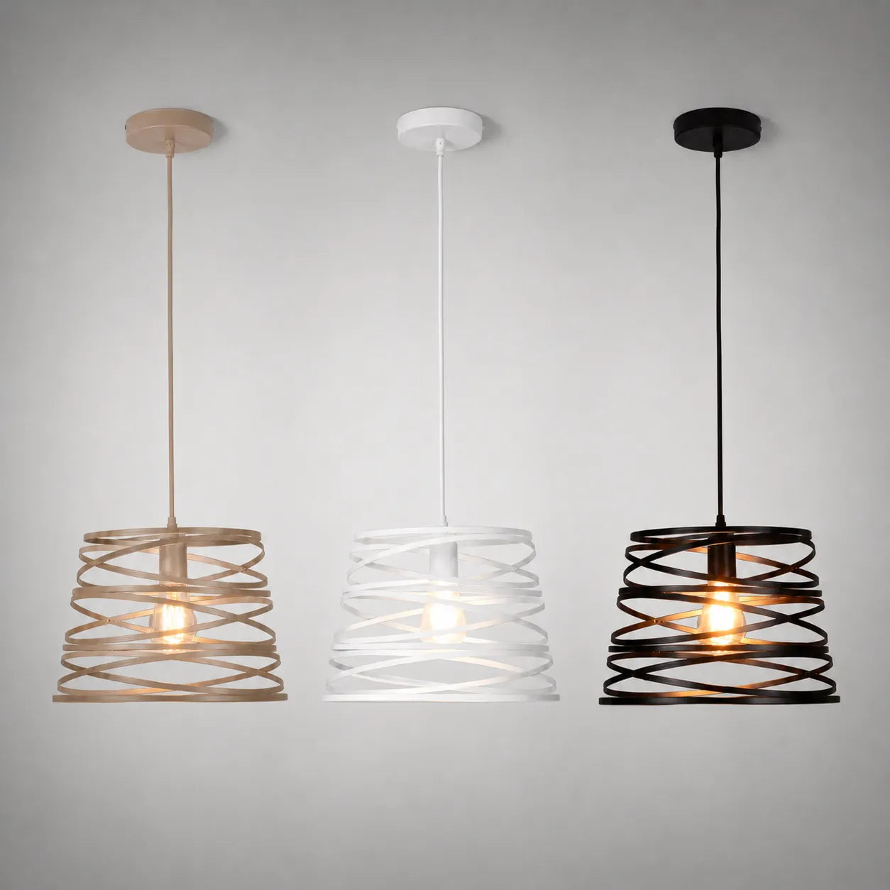 Coil – Lampada a Sospensione Design Spiral in Metallo Nero