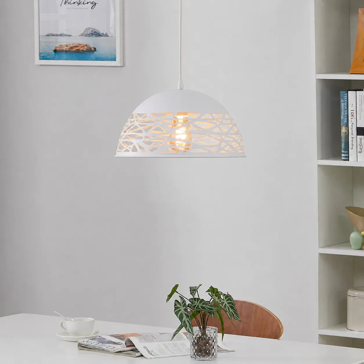 Mesh – Lampada a Sospensione Design Traforato in Metallo Nero