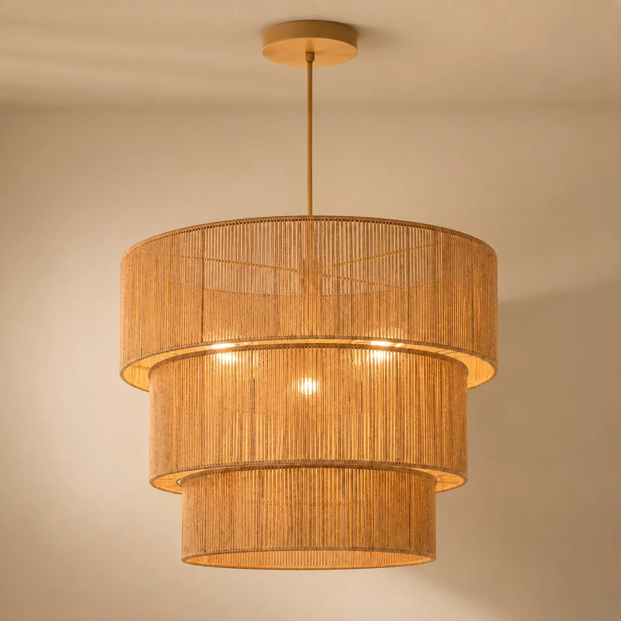 Mori – Lampadario a Sospensione Japandi in Corda Naturale