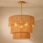 Mori – Lampadario a Sospensione Japandi in Corda Naturale