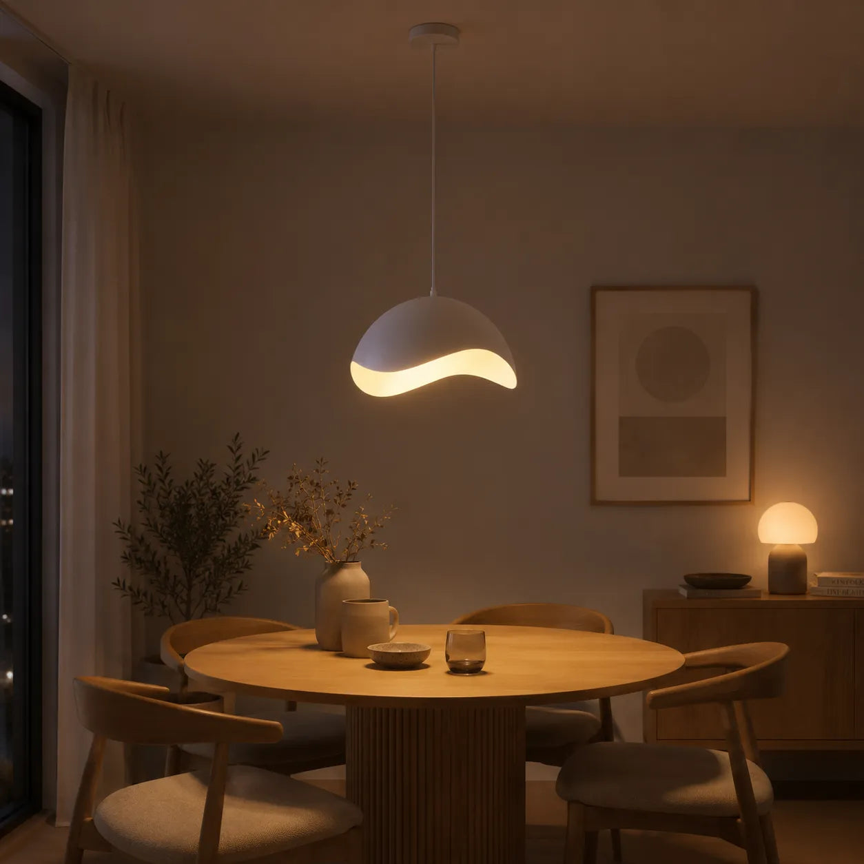 Nami – Lampadario a Sospensione Design Ondulato con Attacco E27