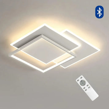 Q2 – Plafoniera LED a 3 Quadrati con Telecomando e App Bluetooth