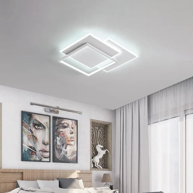 Q2 – Plafoniera LED a 3 Quadrati con Telecomando e App Bluetooth