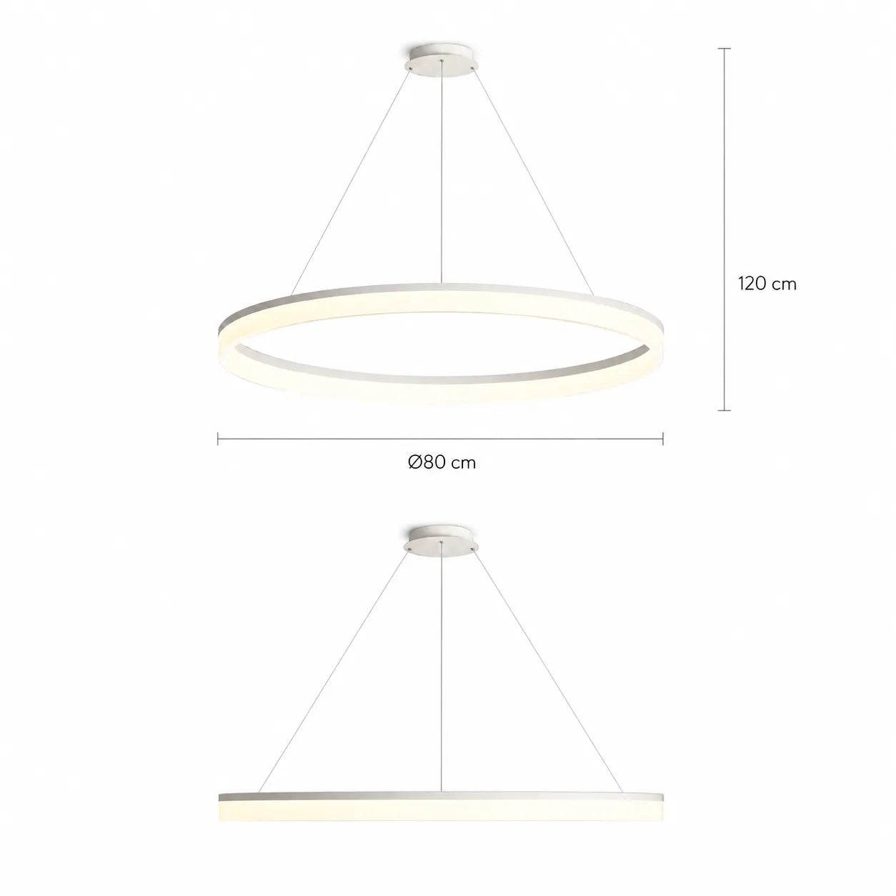 Ring One – Lampadario LED Design Circolare Minimal Bianco
