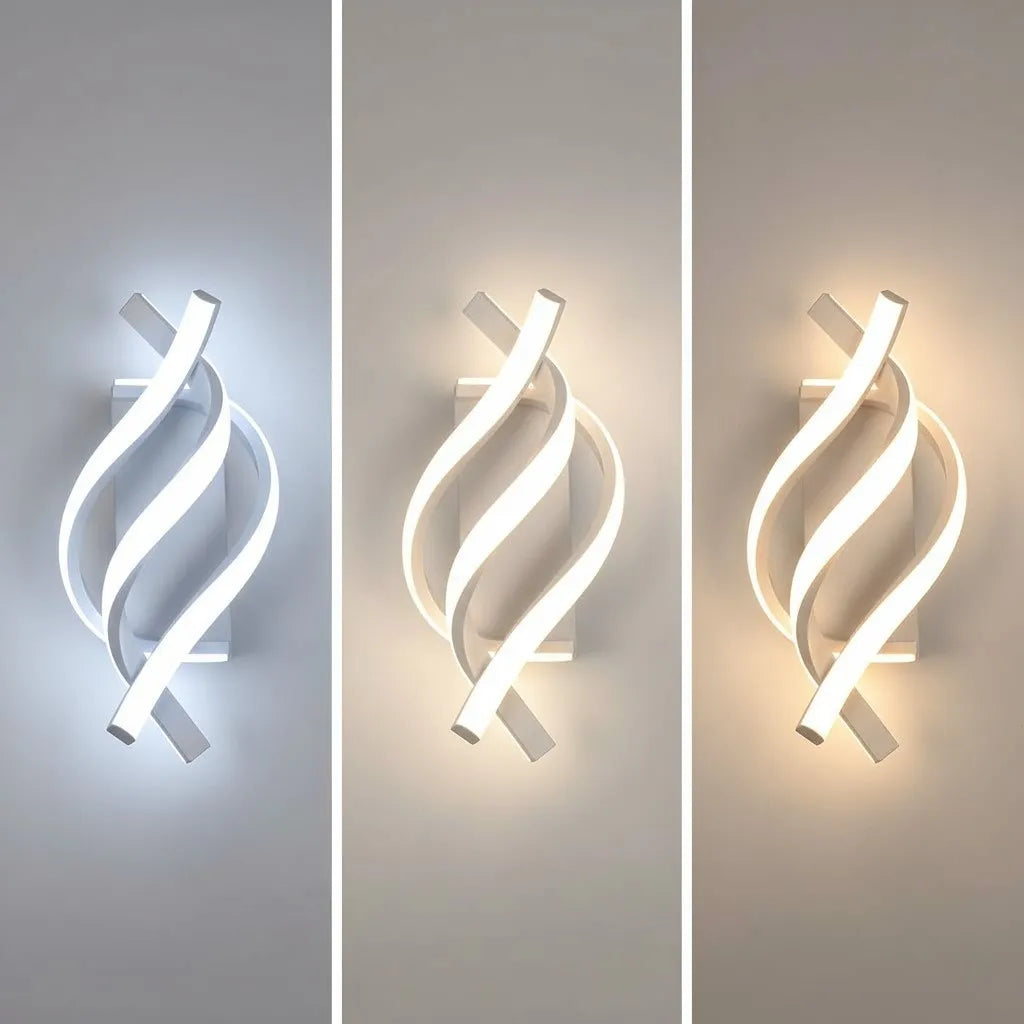 Spiralux – Applique LED Design a Linee Intrecciate con CCT Switch