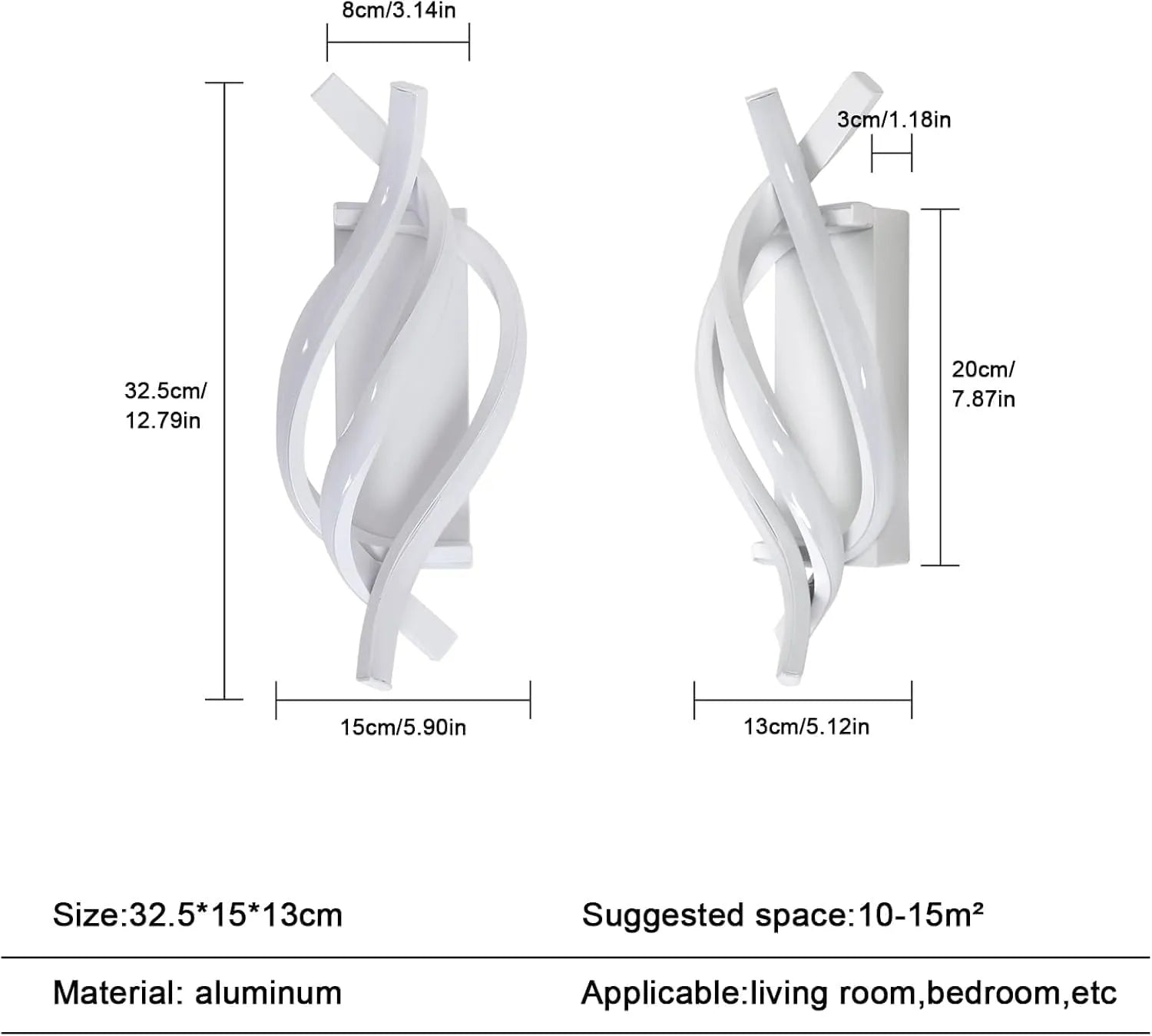 Spiralux – Applique LED Design a Linee Intrecciate con CCT Switch