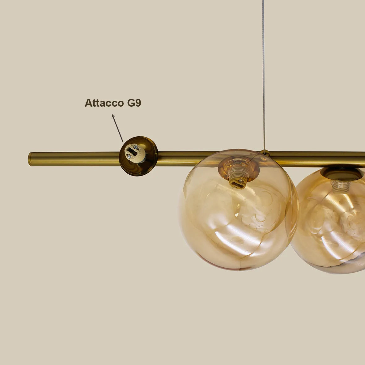 Cassiopeia – Lampadario Design a 6 Sfere in Vetro con Attacco G9
