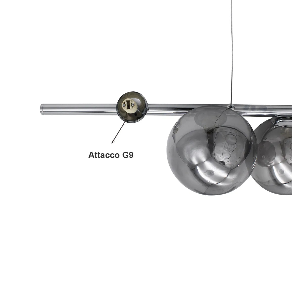 Cassiopeia – Lampadario Design a 6 Sfere in Vetro con Attacco G9