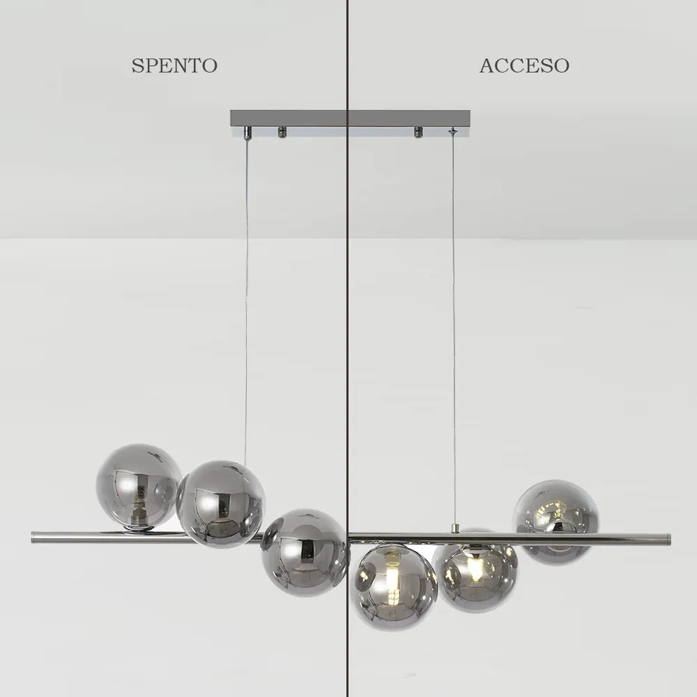 Cassiopeia – Lampadario Design a 6 Sfere in Vetro con Attacco G9