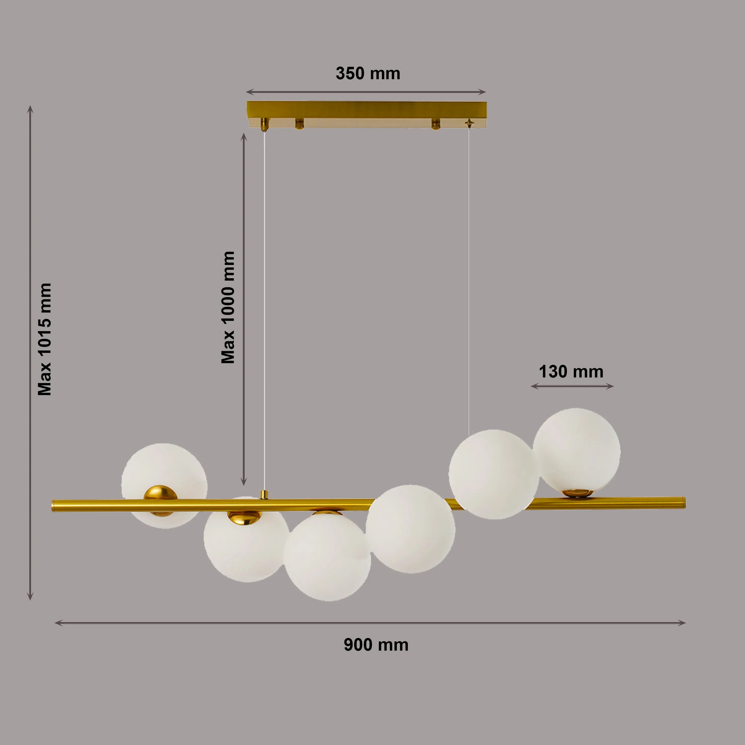 Cassiopeia – Lampadario Design a 6 Sfere in Vetro con Attacco G9