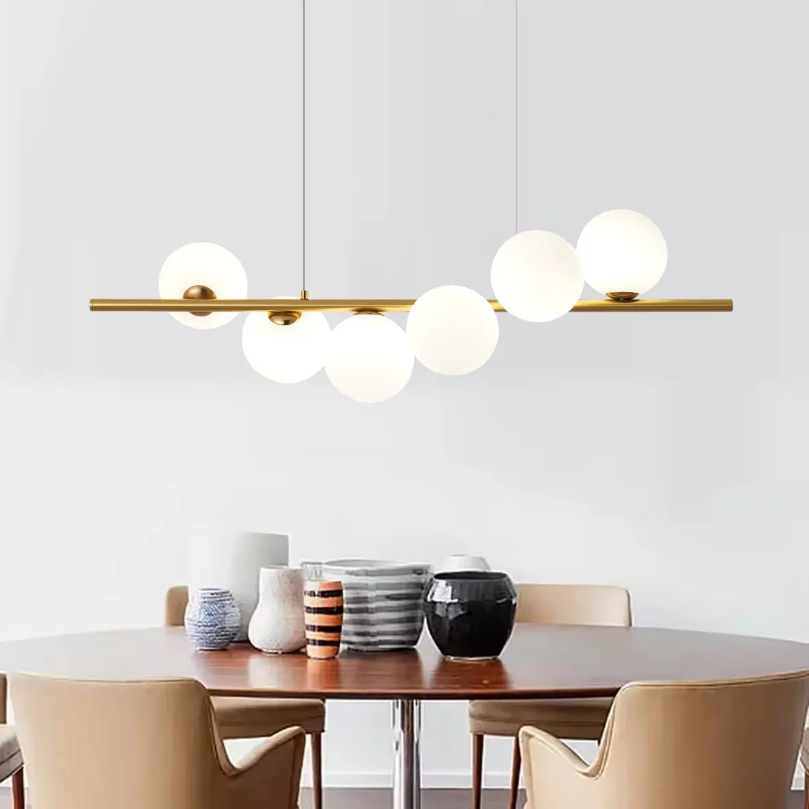 Cassiopeia – Lampadario Design a 6 Sfere in Vetro con Attacco G9